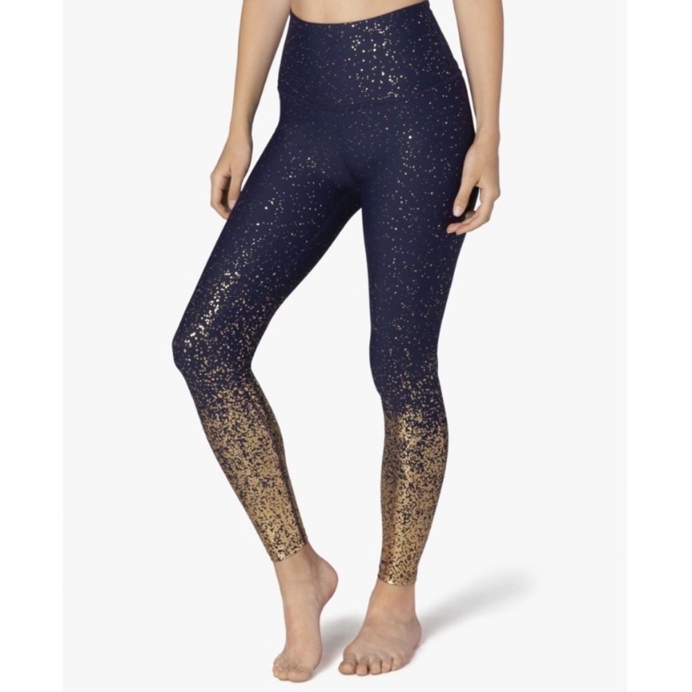 Beyond Yoga Alloy Ombre Metallic Speckle Splatter High Waisted Leggings Size S